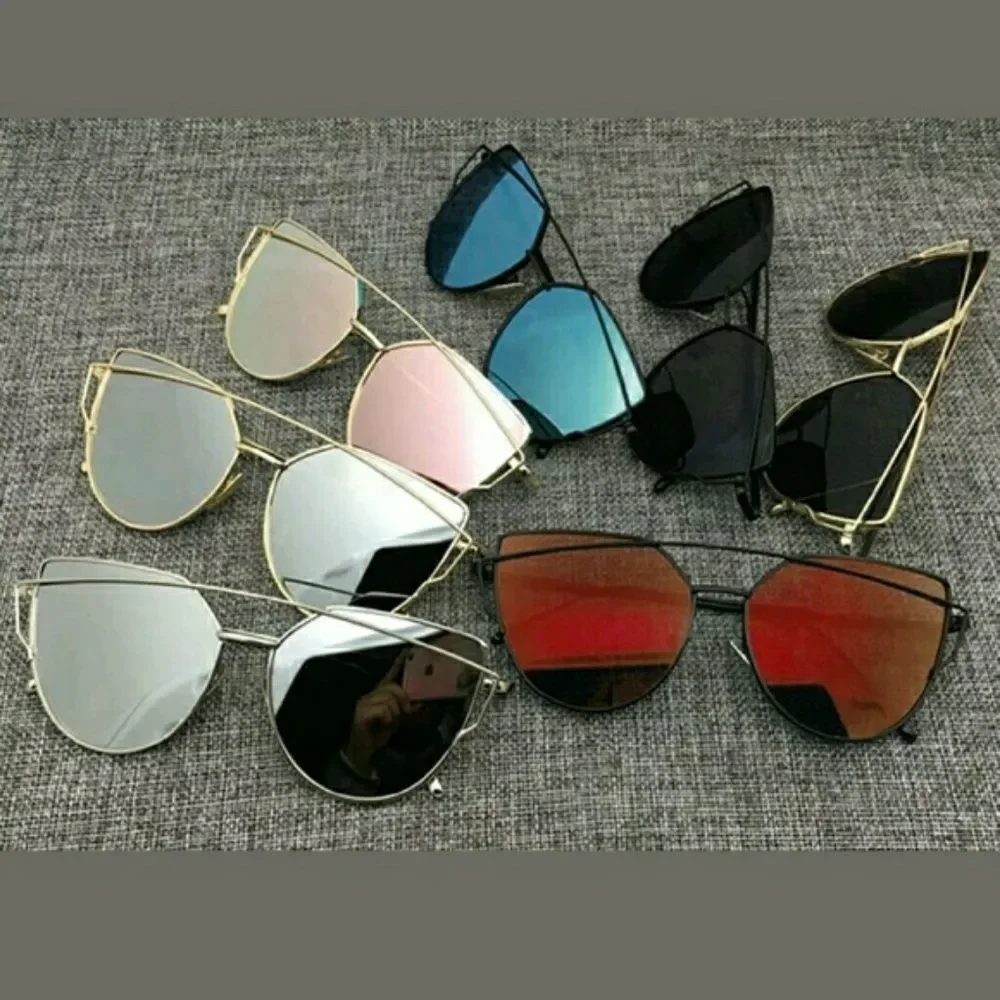 Oversize Sunglasses Cat Eye flat lens